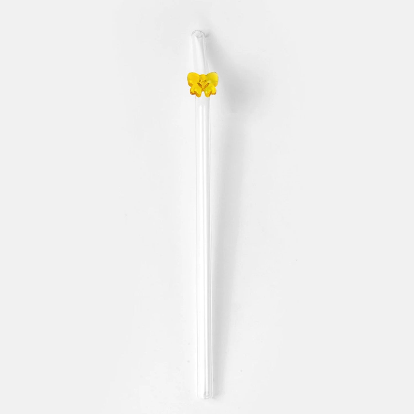 Pailles en Verre Réutilisables avec Papillon