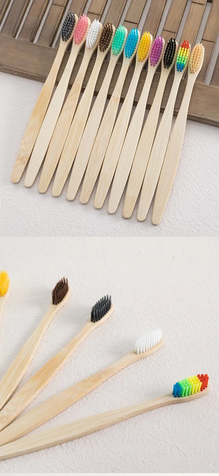 Bamboo Toothbrush Set 10 PCS