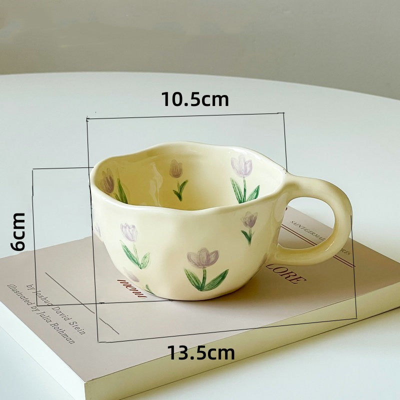 Hand-Pinched Flower Ceramic Mug