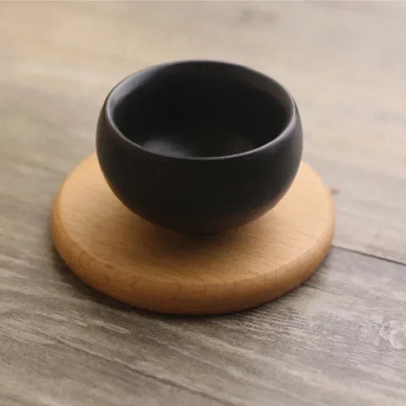 Round Wooden Slice Cup Mat