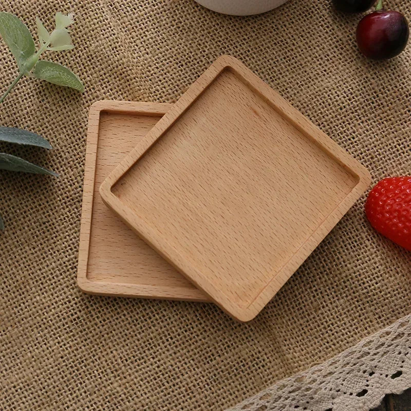 Round Wooden Slice Cup Mat