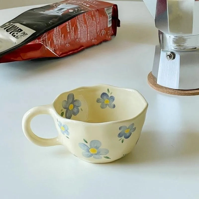 Hand-Pinched Flower Ceramic Mug