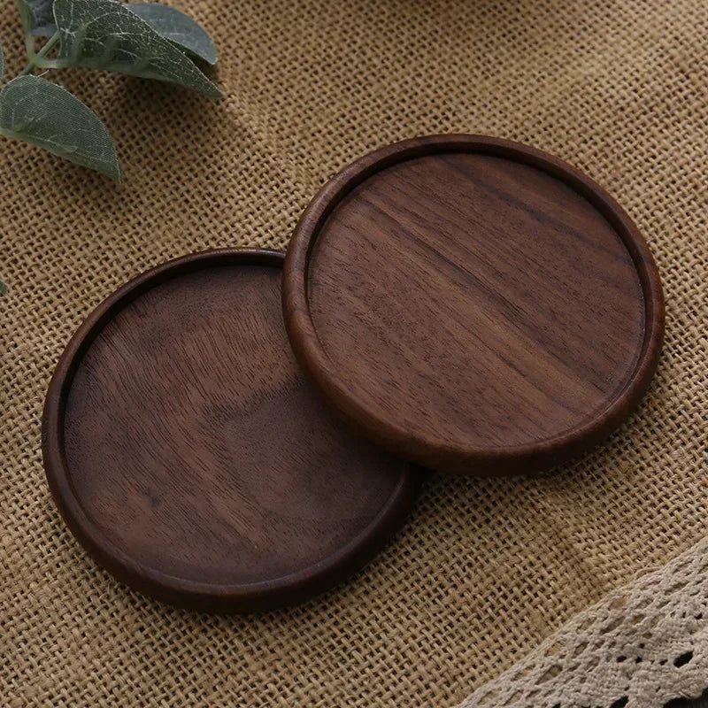 Round Wooden Slice Cup Mat