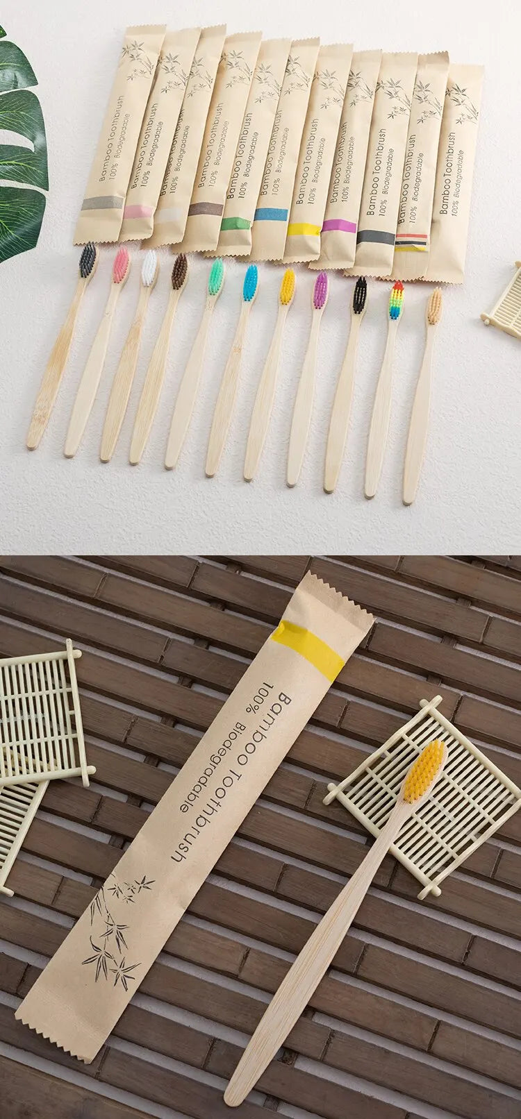 Bamboo Toothbrush Set 10 PCS