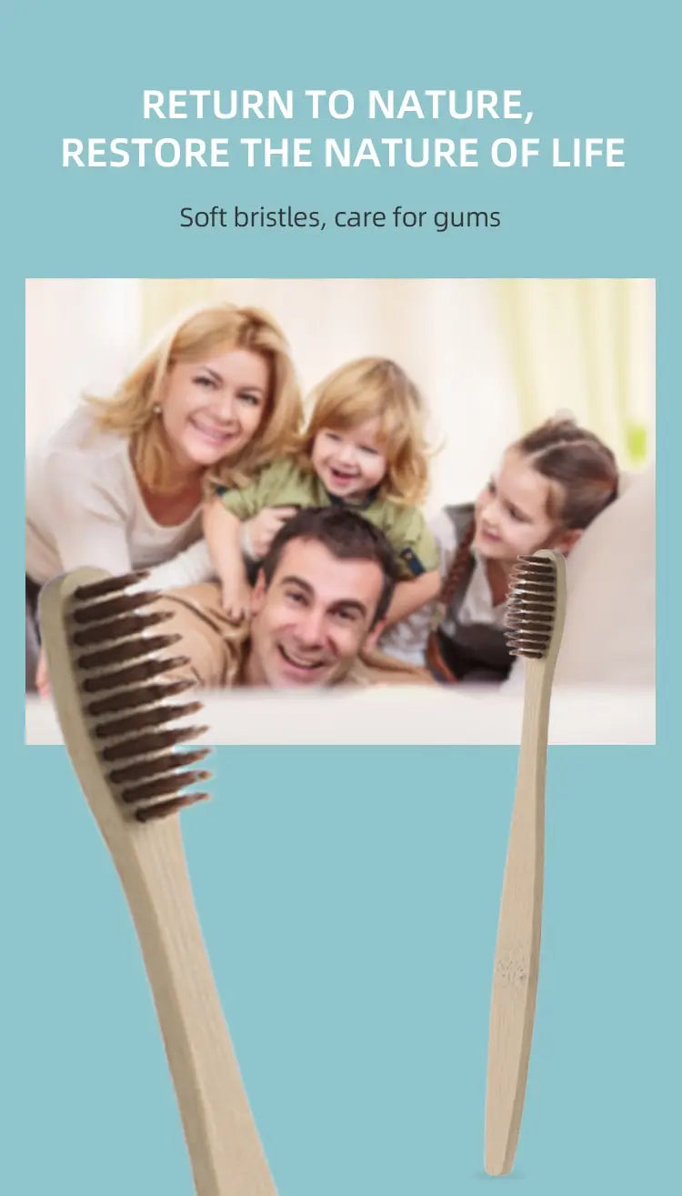 Bamboo Toothbrush Set 10 PCS