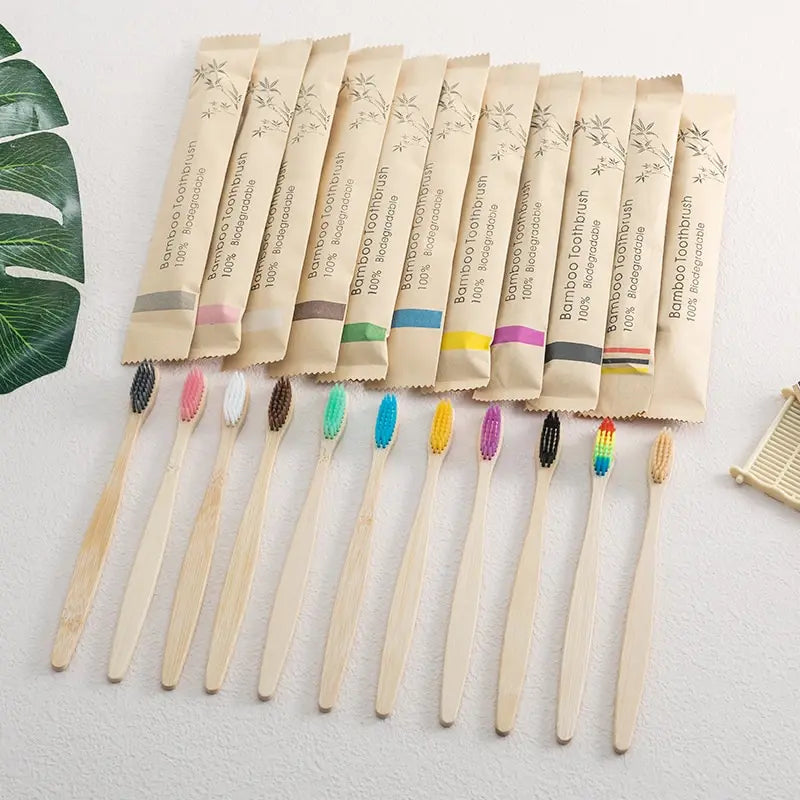 Bamboo Toothbrush Set 10 PCS