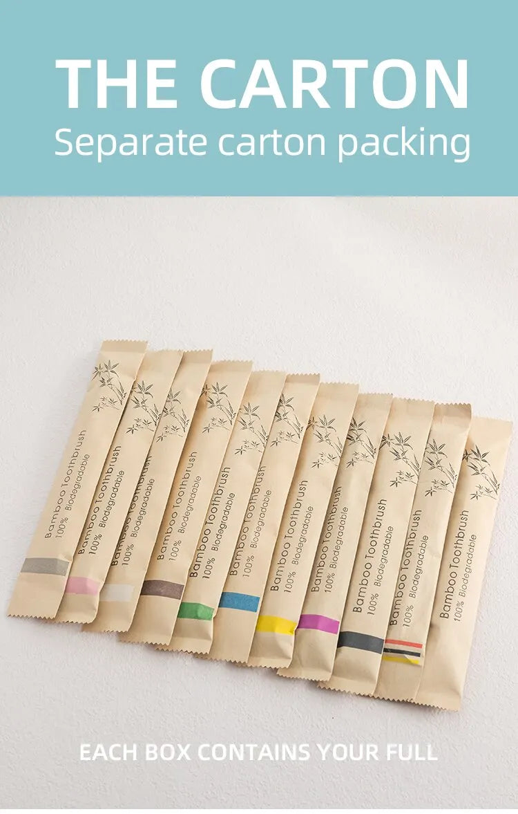 Bamboo Toothbrush Set 10 PCS