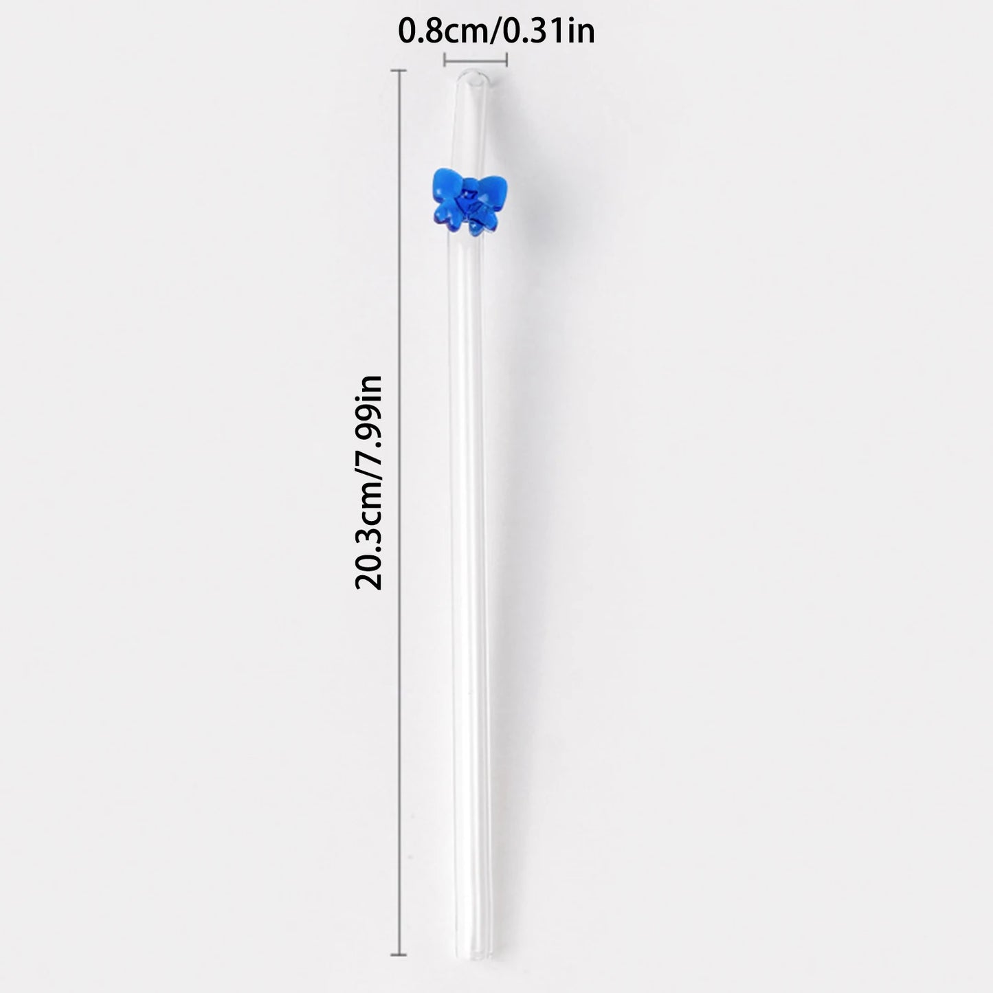 Pailles en Verre Réutilisables avec Papillon