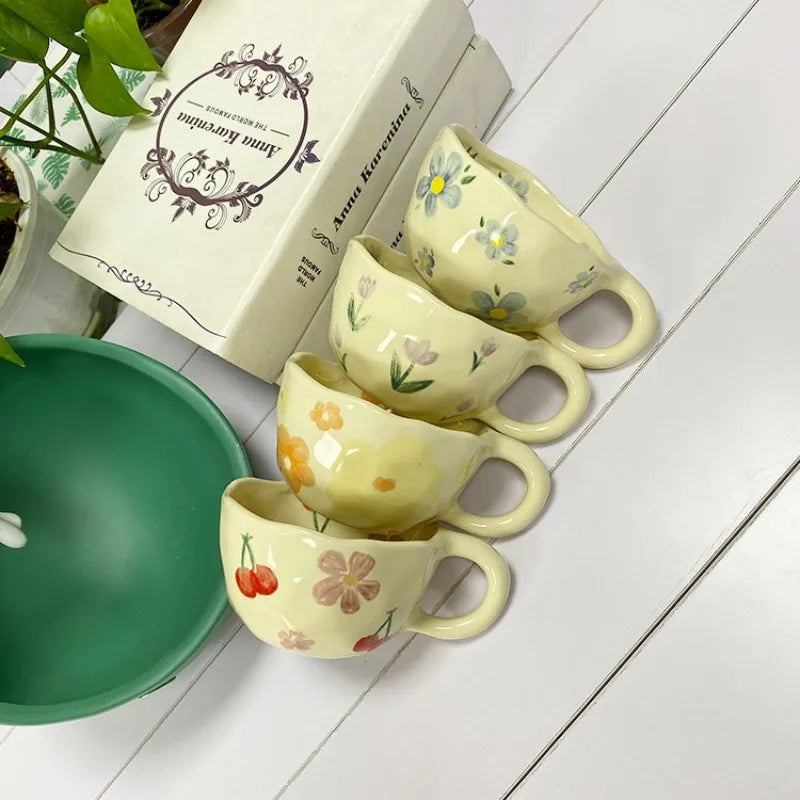 Hand-Pinched Flower Ceramic Mug